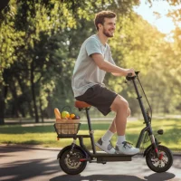 iScooter i12 Electric Scooter with Seat & Carry Basket product image view 3