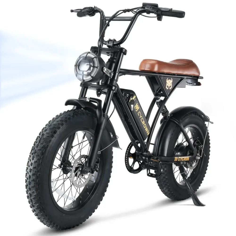 CYCROWN CycRun Moped Style Electric Bike Green product image view 1