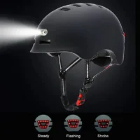 Cycling Scooter Helmet with LED Light Black product image view 2
