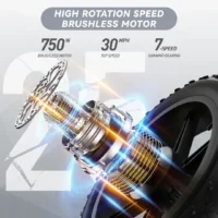 JANSNO X50 Fat Tire Electric Bike for Adults,, 48V 14Ah Removable Battery product image view 12