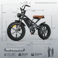 JANSNO X50 Fat Tire Electric Bike for Adults,, 48V 14Ah Removable Battery product image view 11