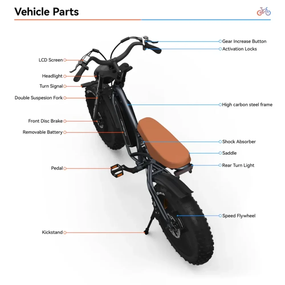 JANSNO X50 Fat Tire Electric Bike for Adults,, 48V 14Ah Removable Battery product image view 2