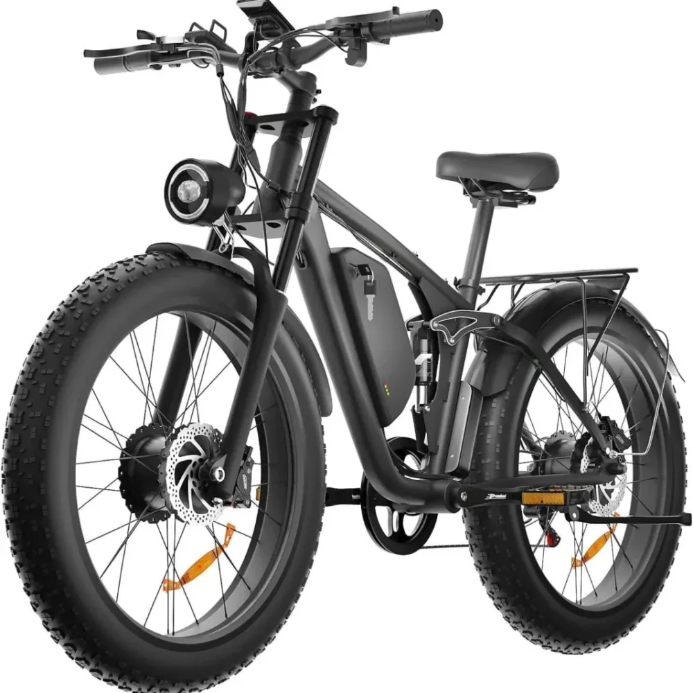 Bluvall Zeegr S1 E-Bike Dual AWD 80 Miles Electric Bike Black product image view 1