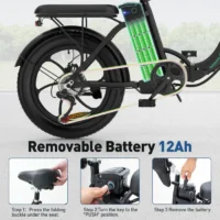 COLORWAY BK6S1 36V 12Ah Folding Ebike product image view 5