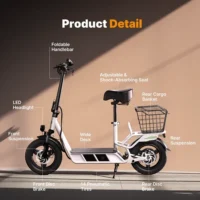 ISINWHEEL Hyper X Electric Scooter with Seat product image view 19
