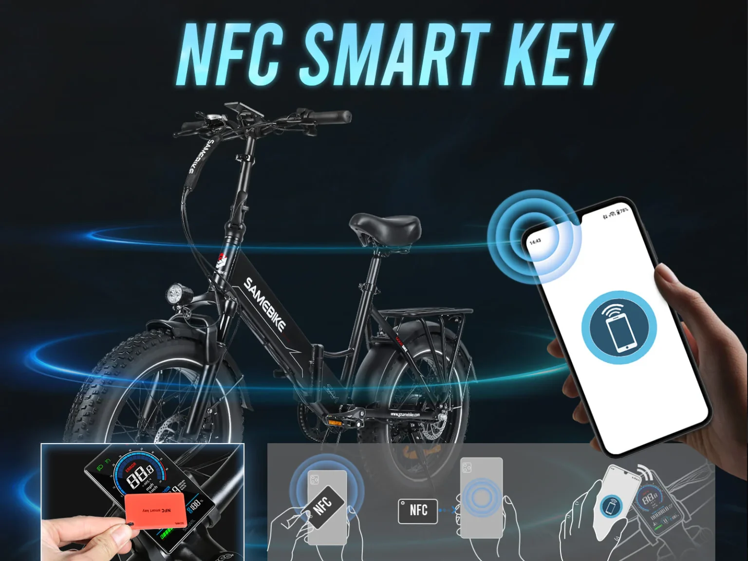 SAMEBIKE LOTDM200-II Fat Tire Electric Mountain Bike product image view 2
