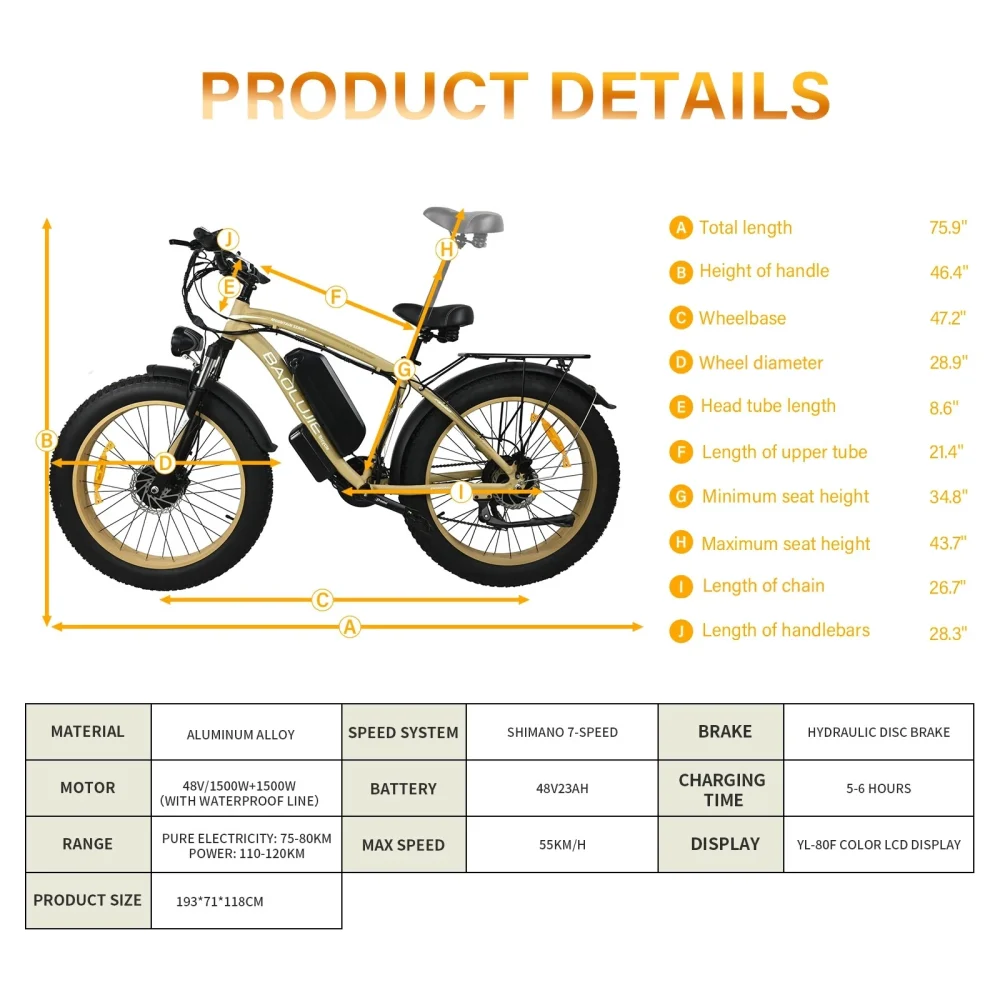 BAOLUJIE DP-2602-1 Adult Electric bicycle product image view 2