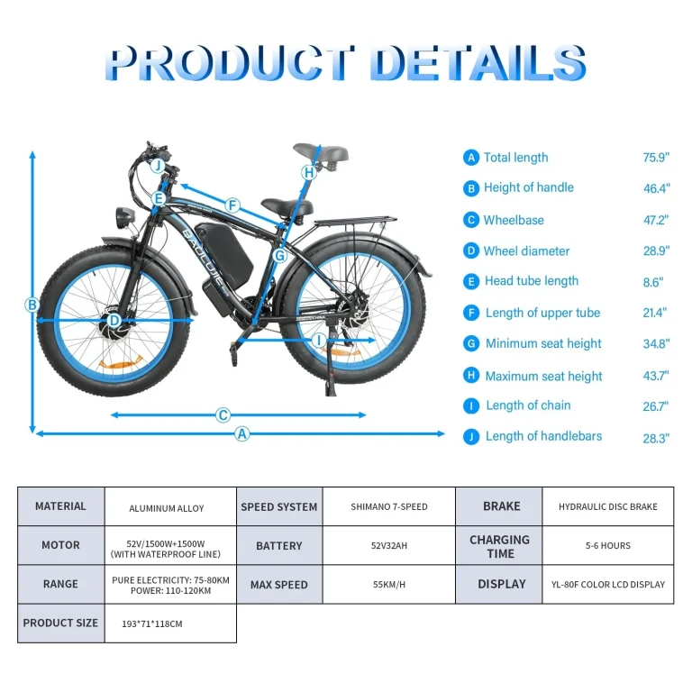 BAOLUJIE DP2602-1 Adult Electric bicycle product image view 7