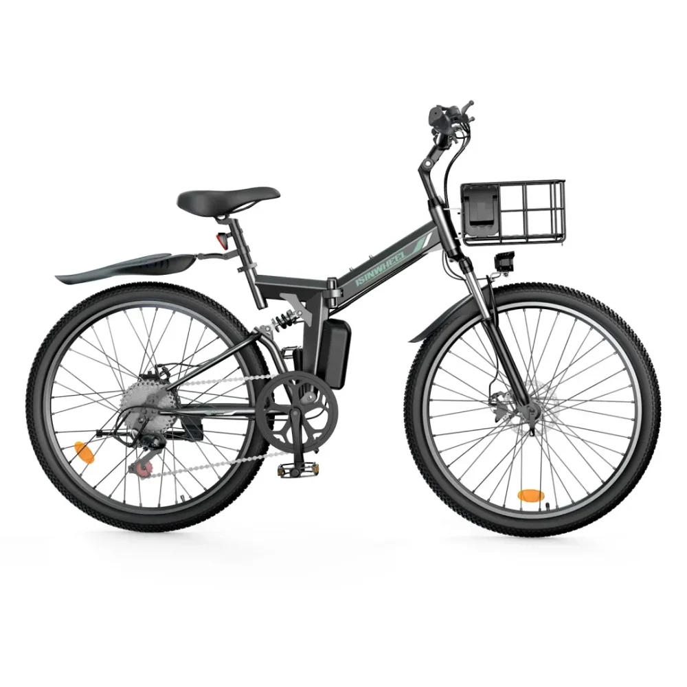 ISINWHEEL M40 Folding Electric Bike with Basket product image view 1