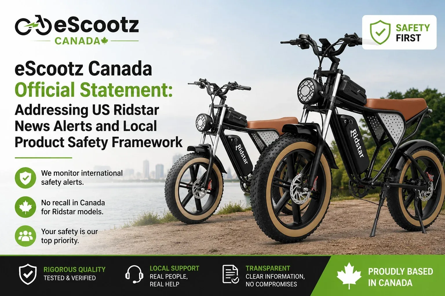 Escootz Canada Official Statement Ridstar News Alerts