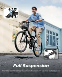 ISINWHEEL M40 Folding Electric Bike with Basket product image view 7