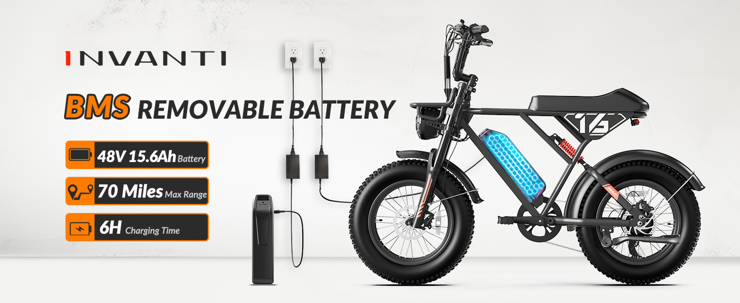 INVANTI EB16 48 V 15.6 Ah removable battery with BMS